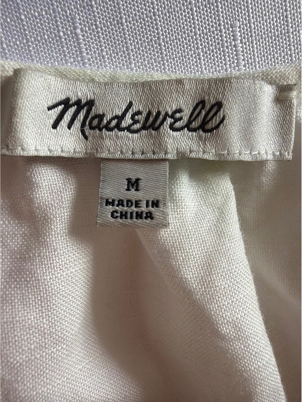 Madewell Linen-Blend Flutter-Sleeve Tiered Mini Dress Size M - Picture 7 of 8
